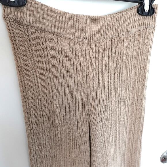 NWT Princess Polly Lexie Knit Pants XS/S Beige Marle Wide Leg High Rise Lounge - Picture 3 of 10